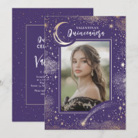 Celestial Gold Stars Moon Night Quinceanera Photo