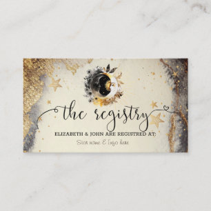 Celestial Gold Stars Moons Dark Enclosure Card