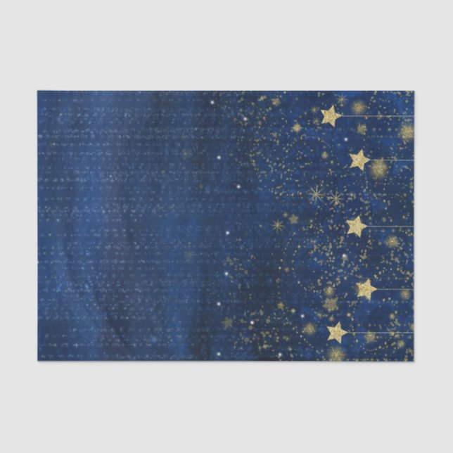 Celestial Gold Stars Sparkle Night Sky Custom Gift Tissue Paper (Front)
