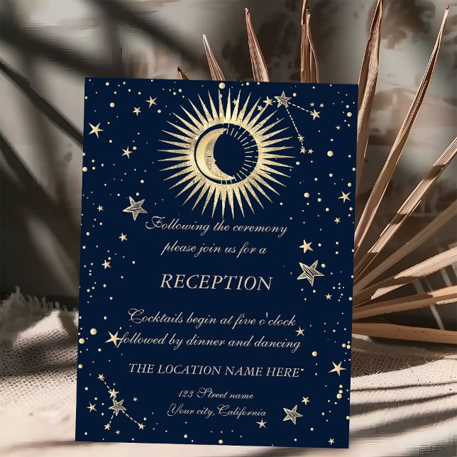Celestial Gold Sun And Moon Stars Invitation (Creator Uploaded)
