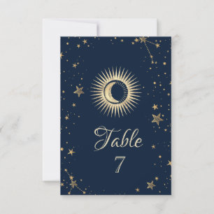 Celestial Gold Sun And Moon Stars Invitation