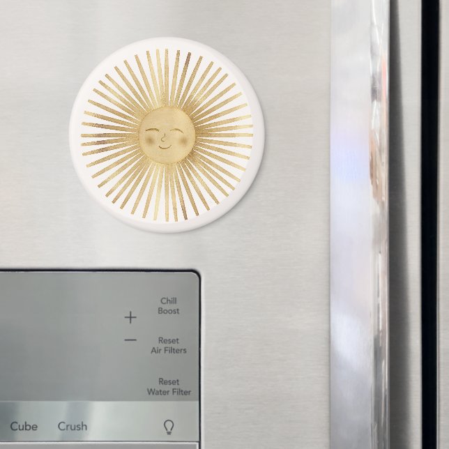 Celestial Gold Sun Happy Sunshine Boho Modern  Magnet (In Situ (Fridge))