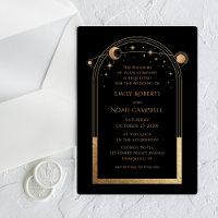 Celestial Gold Sun Moon Astronomy Wedding