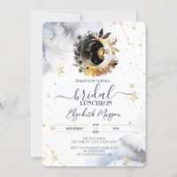 Celestial Gold Sun,Moon,Flowers Bridal Luncheon