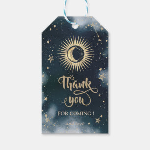 Celestial Gold Sun,Moon,Stars Night Sky Gift Tags
