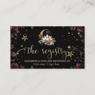 Celestial Gold Sun,Moon,Stars Roses Night Sky Enclosure Card