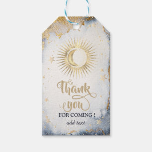 Celestial Gold Sun,Moon,Stars Watercolor  Gift Tags