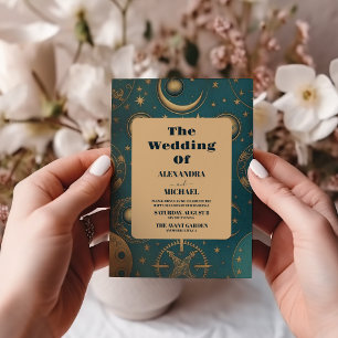 Celestial Gold Wedding Invitation