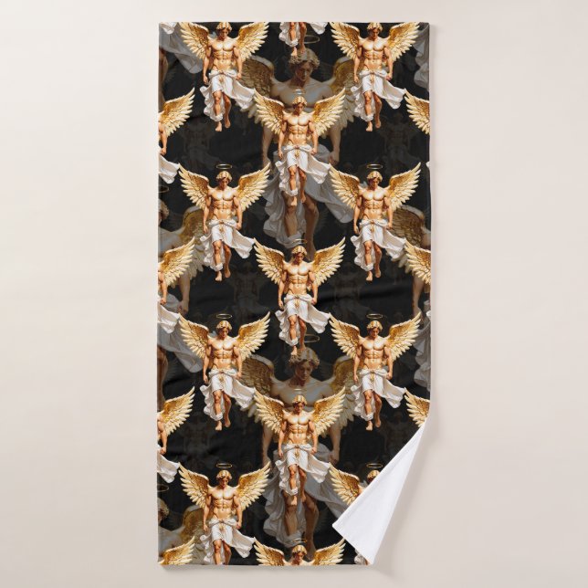 Celestial Golden Angels Pattern Design  Bath Towel (Bath Towel)