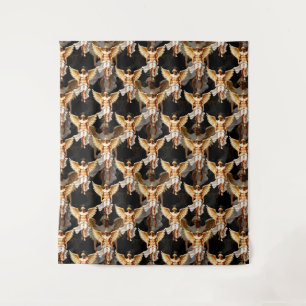 Celestial Golden Angels Pattern Design  Tapestry