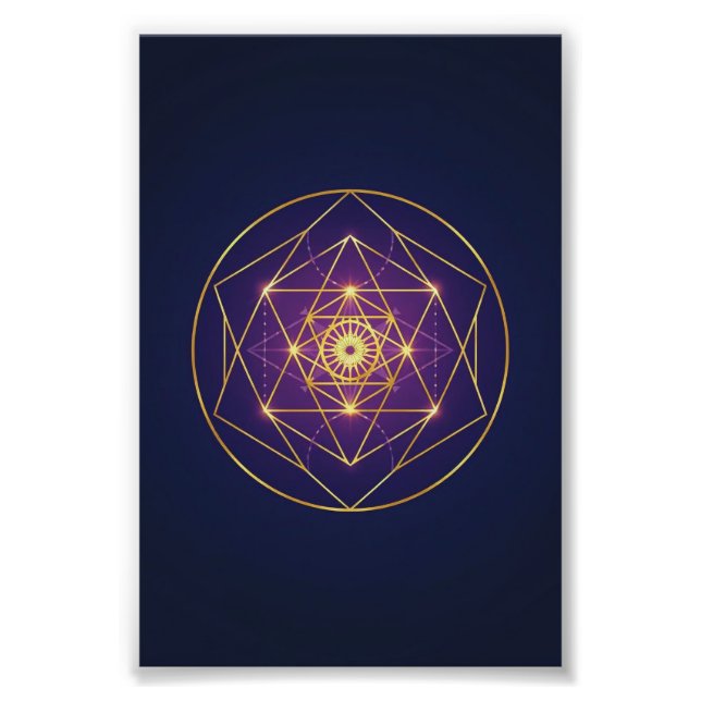 Celestial Golden Mandala — Balance in the Infinite Photo Print (Front)