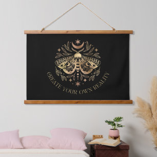 Celestial Golden Moth Hanging Tapestry