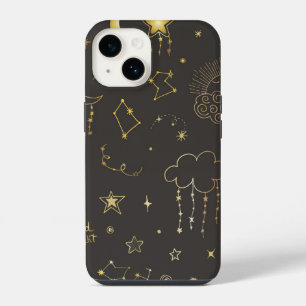 Celestial Golden Stars, Moon & Constellations iPhone 14 Case