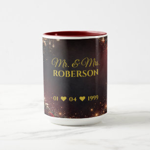 Celestial Gothci Mr. & Mrs. Wedding Date Gift Mug