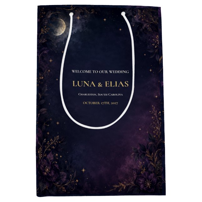 Celestial Gothic Moon Wedding Welcome Gift Bag (Front)