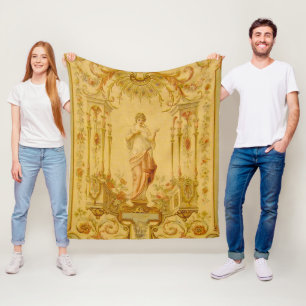 Celestial Greek Muse Calliope Floral Fleece Blanket