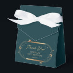 Celestial Green Gold Sun Moon Stars 30th Birthday Favour Box<br><div class="desc">Celestial Green Gold Sun Moon Astronomy 30th Birthday Favour Boxes features an elegant gold sun, moon and stars with a golden frame on a green background. Inside is your custom thirtieth birthday favour box information. Personalise by editing the text in the text boxes. Designed for you by Evco Studio www.zazzle.com/store/evcostudio...</div>