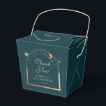 Celestial Green Gold Sun Moon Stars 30th Birthday Favour Box<br><div class="desc">Celestial Green Gold Sun Moon Astronomy 30th Birthday Favour Boxes features an elegant gold sun, moon and stars with a golden frame on a green background. Inside is your custom thirtieth birthday favour box information. Personalise by editing the text in the text boxes. Designed for you by Evco Studio www.zazzle.com/store/evcostudio...</div>