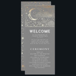 Celestial Grey and Gold Wedding Programs Programme<br><div class="desc">Celestial grey wedding programs with the ceremony and wedding party information for guests</div>
