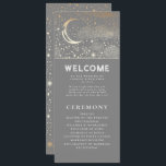 Celestial Grey and Gold Wedding Programs Programme<br><div class="desc">Celestial grey wedding programs with the ceremony and wedding party information for guests</div>