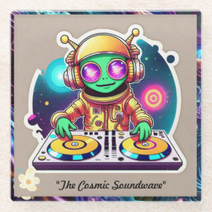 "Celestial Groove Machine" Glass Coaster