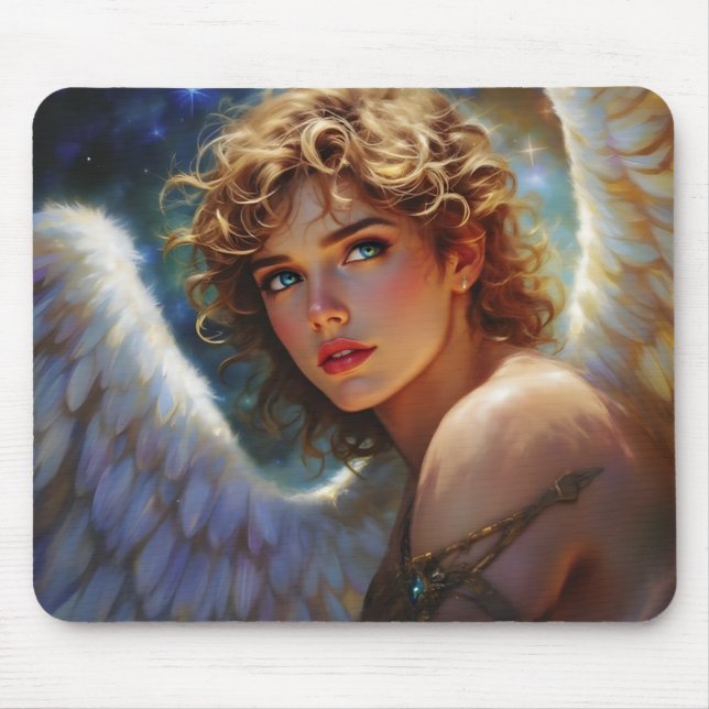 Celestial Guardian – Angel of the Stars Mouse Pad (Front)