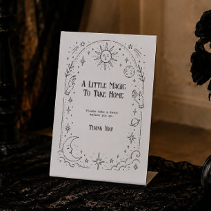 Celestial Halloween Bridal Shower Favour Pedestal Sign