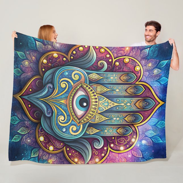 Celestial Hamsa  Fleece Blanket (In Situ)
