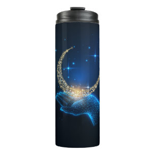 Celestial Hand-Held Crescent Moon Thermal Tumbler