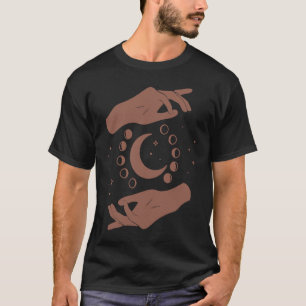 Celestial Hands Sun And Moon Moon Phase Mystic Han T-Shirt