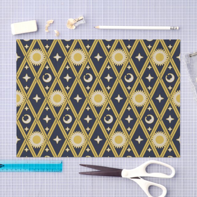 Celestial Harlequin Bold (Midnight Hearth) Tissue Paper (Craft)