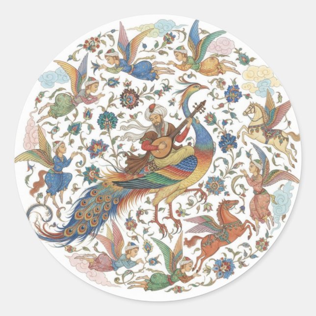 Celestial Harmony Classic Round Sticker (Front)