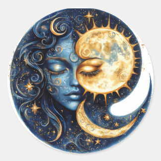 Celestial Harmony Classic Round Sticker