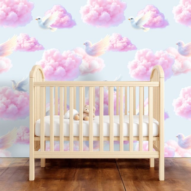 Celestial Harmony: Pink Cloudscape with White Bird Wallpaper (Creator Uploaded)