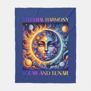 Celestial Harmony Sun and Moon, Astrology Fleece Blanket