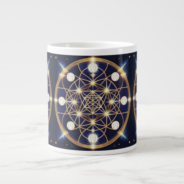 Celestial Harmony – The Light Within the Grid Large Coffee Mug (Front)