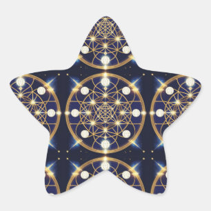 Celestial Harmony – The Light Within the Grid Star Sticker