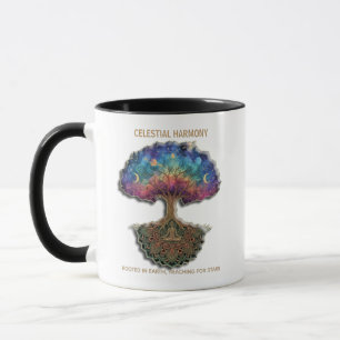 Celestial Harmony Tree Cosmic Meditation Mandala Mug
