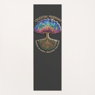 Celestial Harmony Tree   Cosmic Meditation Mandala Yoga Mat