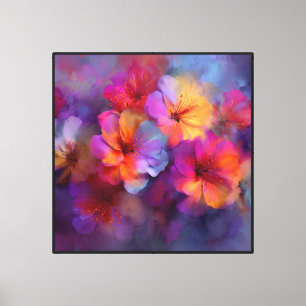 Celestial Hibiscus Abstract Bloom Art Canvas Print