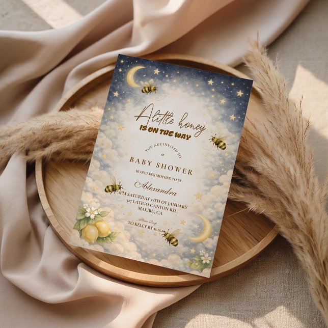 Celestial Honey Bee Baby Shower Invitation (Creator Uploaded)