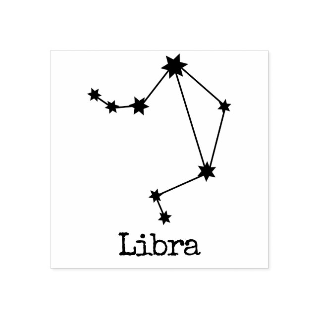 Celestial Horoscope Libra Rubber Stamp (Imprint)