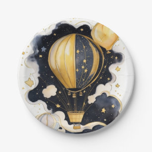 Celestial Hot Air Balloon Baby Shower Paper Plate