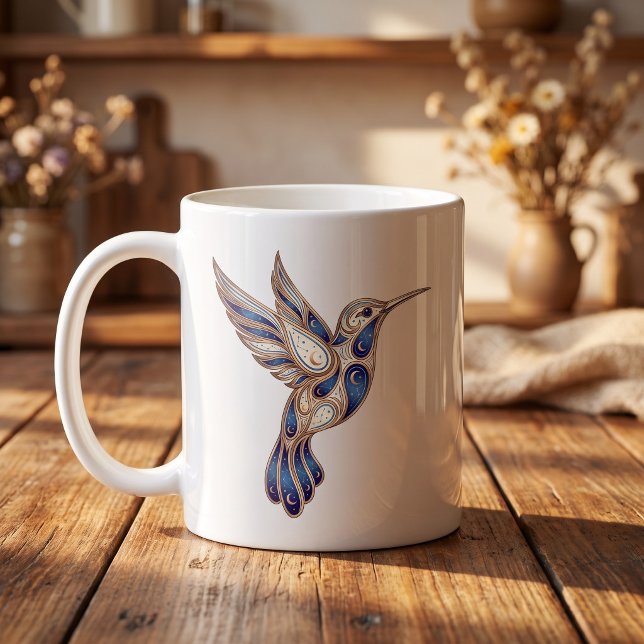 Celestial Hummingbird Mug Luxury Line Art (Creator Uploaded)