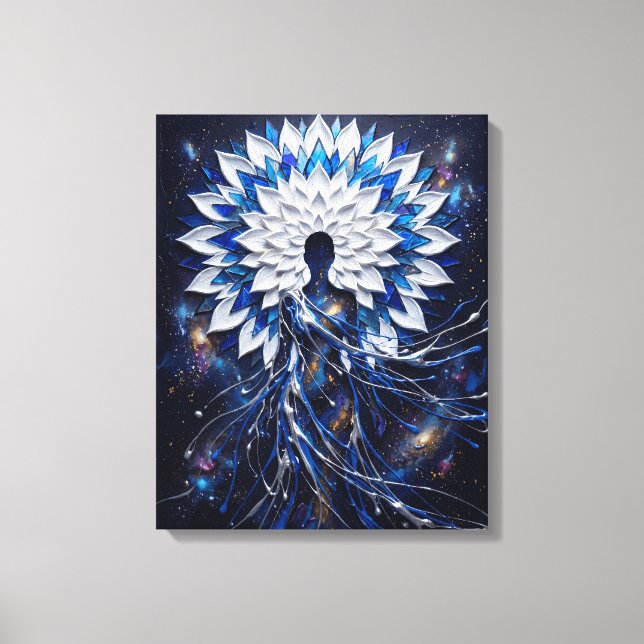 Celestial Impasto Mandala Goddess Canvas Print (Front)