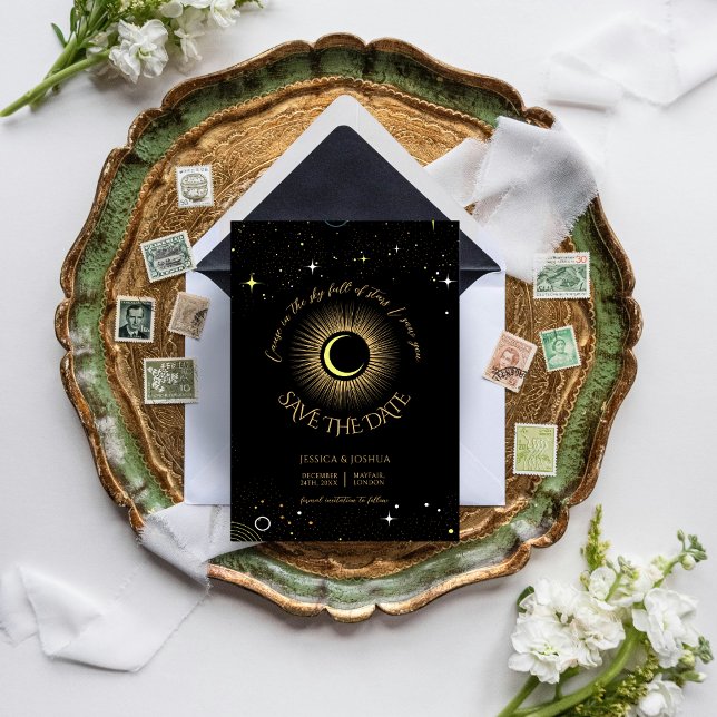 Celestial in the stars I saw you Black  Invitation (Creator Uploaded)