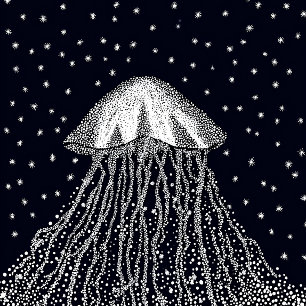 Celestial Jellyfish Dot Art Dreamscape stars iPhone 14 Case