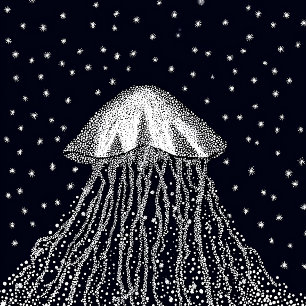 Celestial Jellyfish Dot Art Dreamscape stars T-Shirt