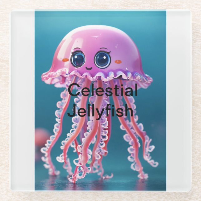  Celestial Jellyfish Glass Coaster (Front)