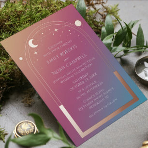 Celestial Jewel Tone Rose Gold Wedding